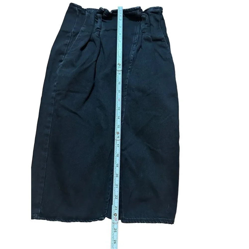 Bershka Womens black denim midi skirt‎ sz 00